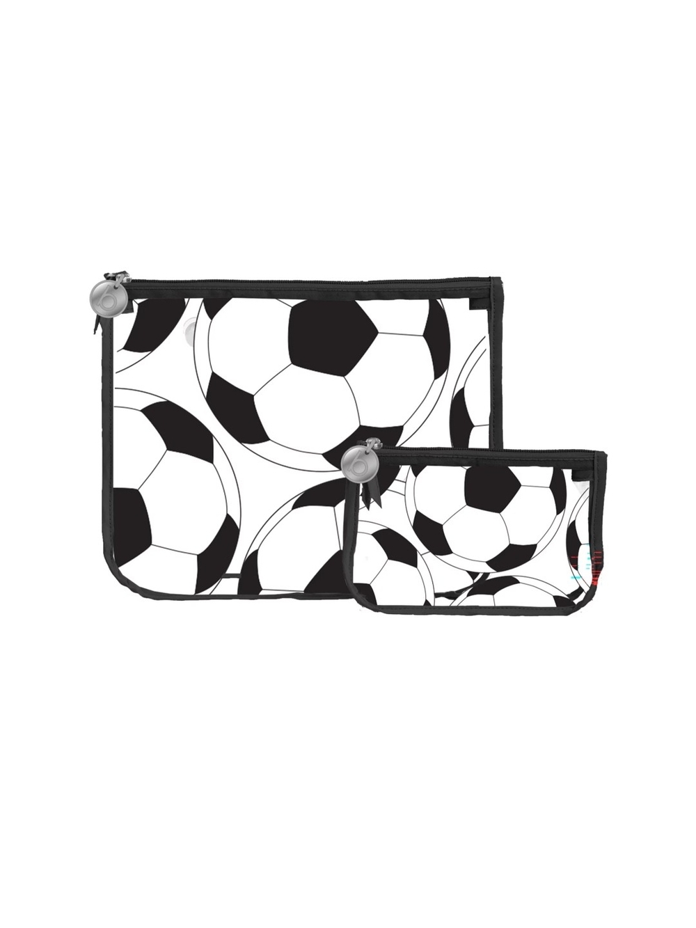 Bogg Bag Soccer Print Zip Pouch 2Pc Set - Black & White Ls